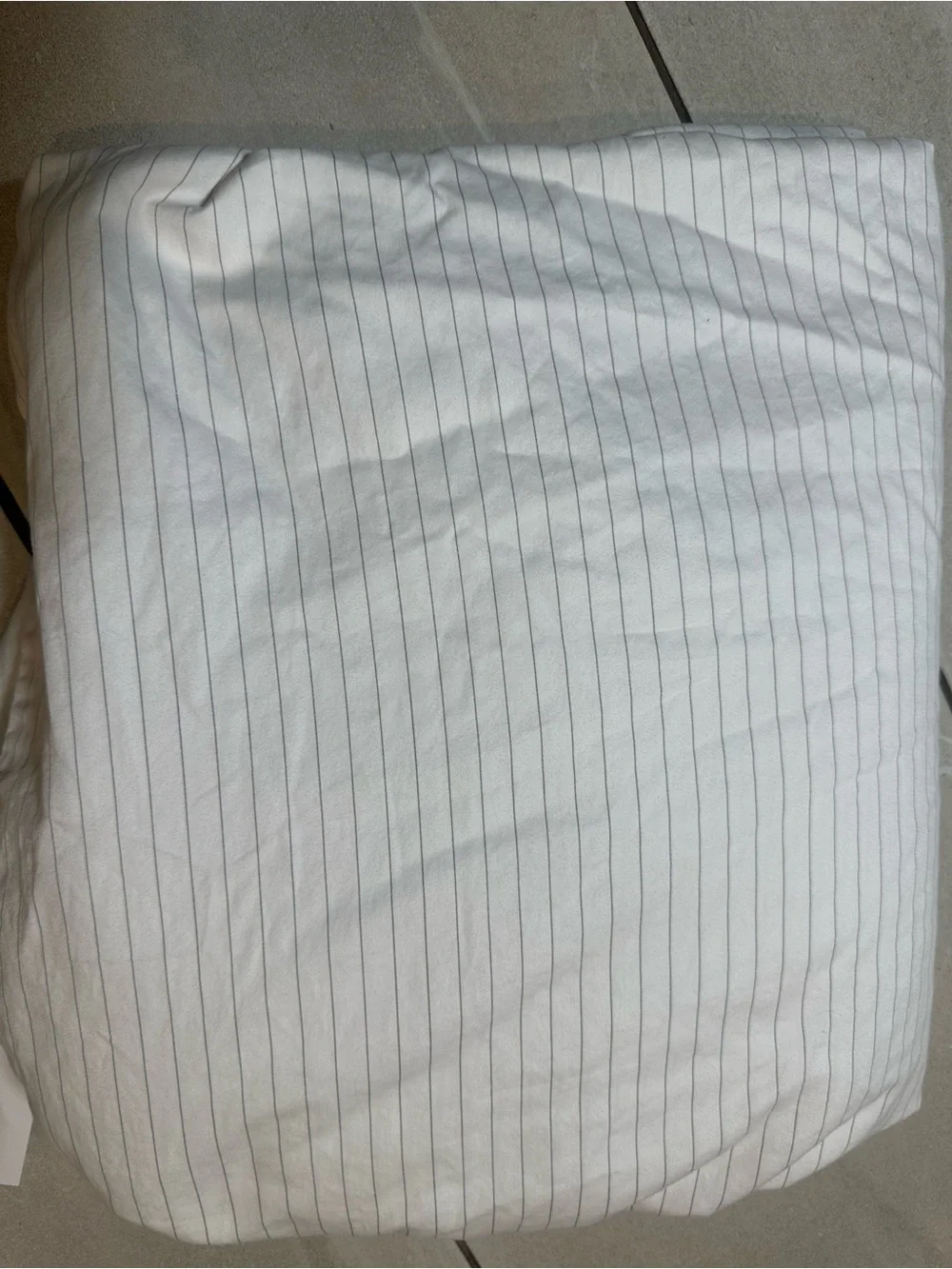 Brooklinen White Pinstripe 100% cotton king flat sheet only